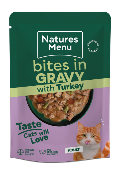 Natures Menu Bites in Gravy Variety Bumper Pack Wet Cat Food - 24 x 85g