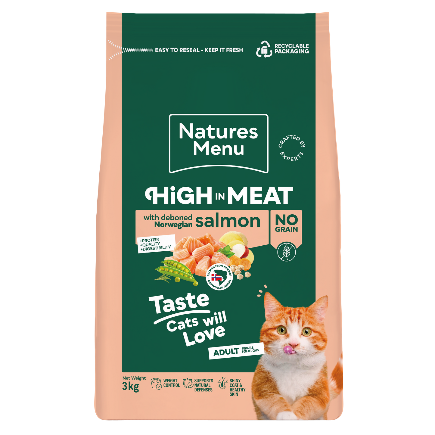 Natures Menu High in Meat with Salmon Adult Dry Cat Food
