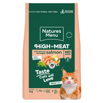 Natures Menu High in Meat with Salmon Adult Dry Cat Food