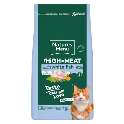 Natures Menu High in Meat with White Fish Adult Dry Cat Food
