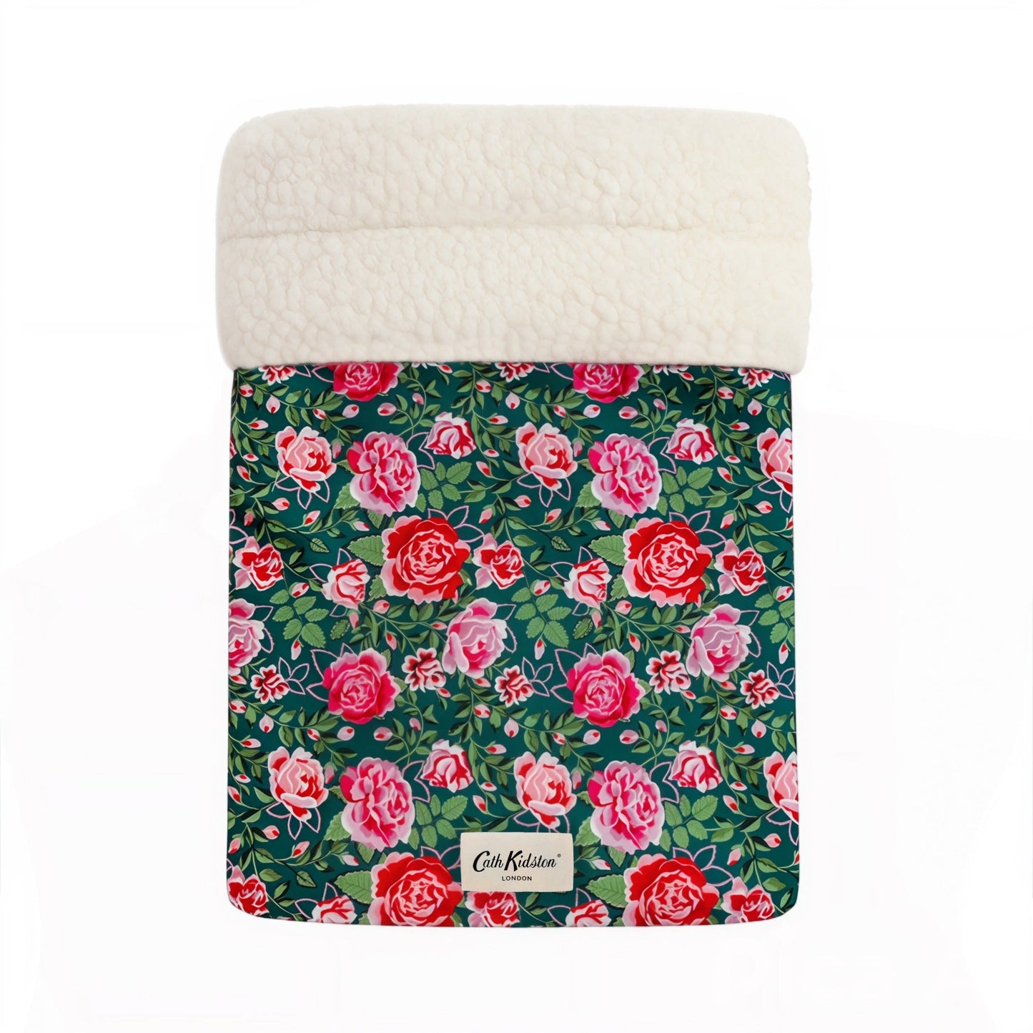 Front View of Cath Kidston Dolly Rose Cat Snuggle Sack Cat Bed - One Size