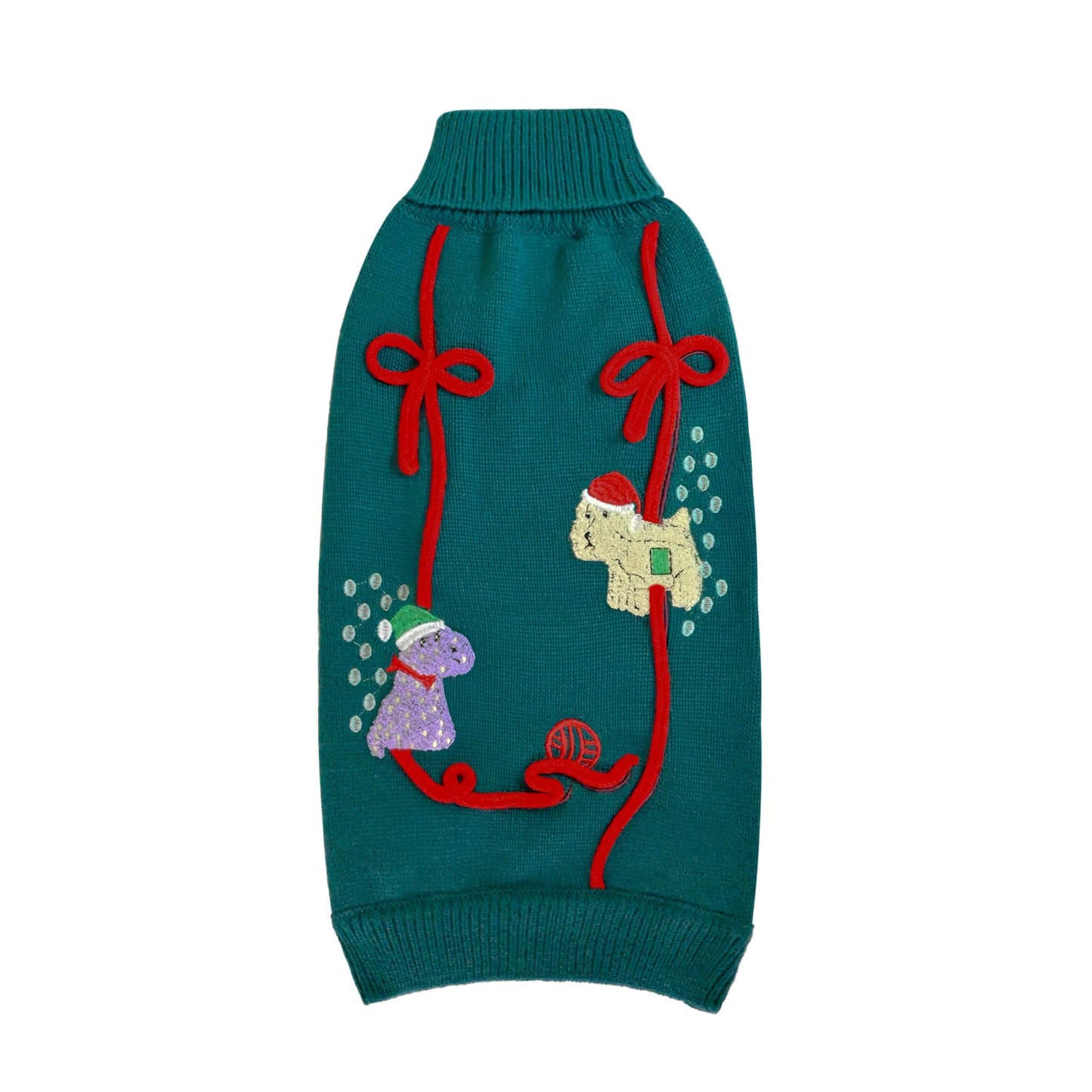 Front View of Cath Kidston Dogs & Roses Pet Jumper - Small, Medium & Large