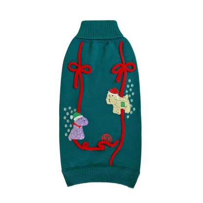 Front View of Cath Kidston Dogs & Roses Pet Jumper - Small, Medium & Large