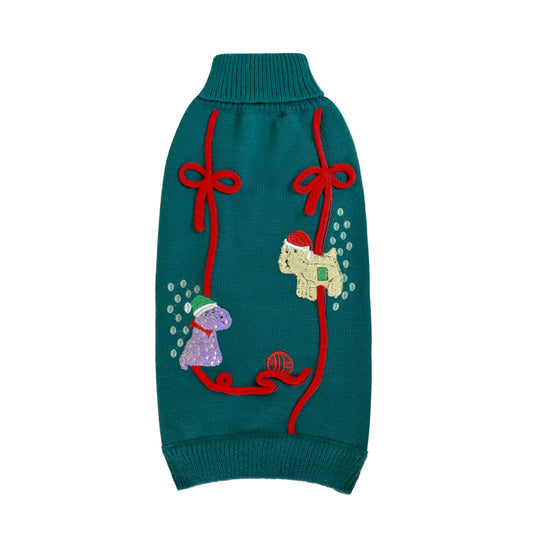 Front View of Cath Kidston Dogs & Roses Pet Jumper - Small, Medium & Large