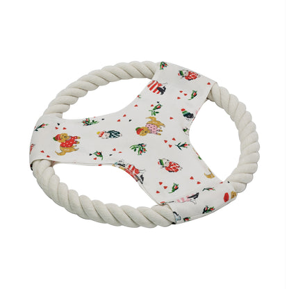Cath Kidston Dogs & Roses Rope Frisbee Dog Toy - One Size