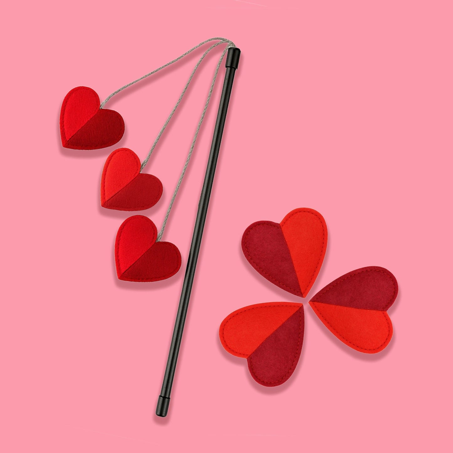 Cath Kidston Dogss & Roses Felt Hearts Cat Toy - One Size