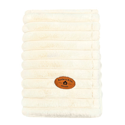 Banbury & Co Rural Retreats Almond Plush Ribbed Faux Fur Pet Blanket