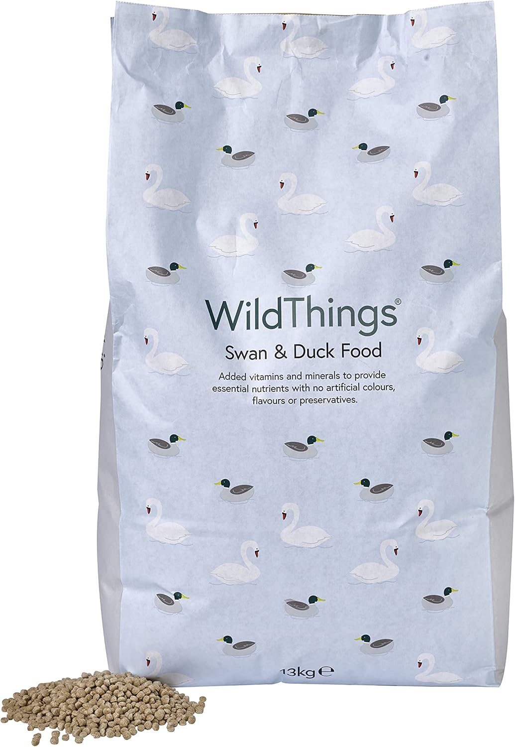 Front View of Spike's World Wildthings Swan & Duck Food - 13kg