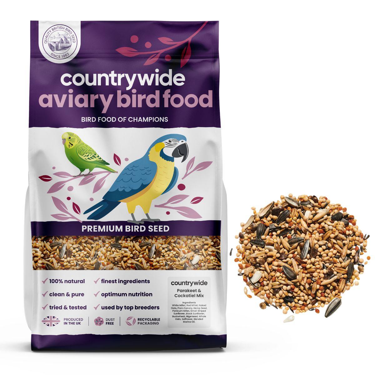 Front View of Countrywide Parakeet & Cockateil Mix - 20kg