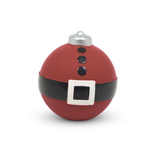 Front View of Petface Claus The Latex Christmas Bauble Dog Toy