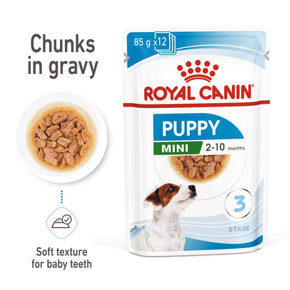 Royal Canin Size Health Nutrition Mini Puppy Multipack in Gravy Wet Dog Food