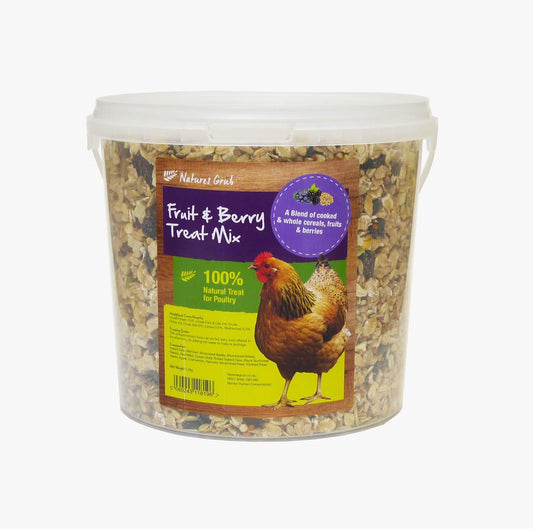 Front View of Natures Grub Poultry Fruit & Berry Treat Mix - 1.2kg