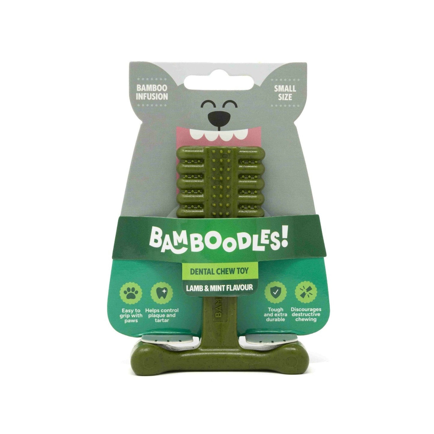 Bamboodles Dental-Bone Chew Toy for Dogs - Lamb & Mint Flavour
