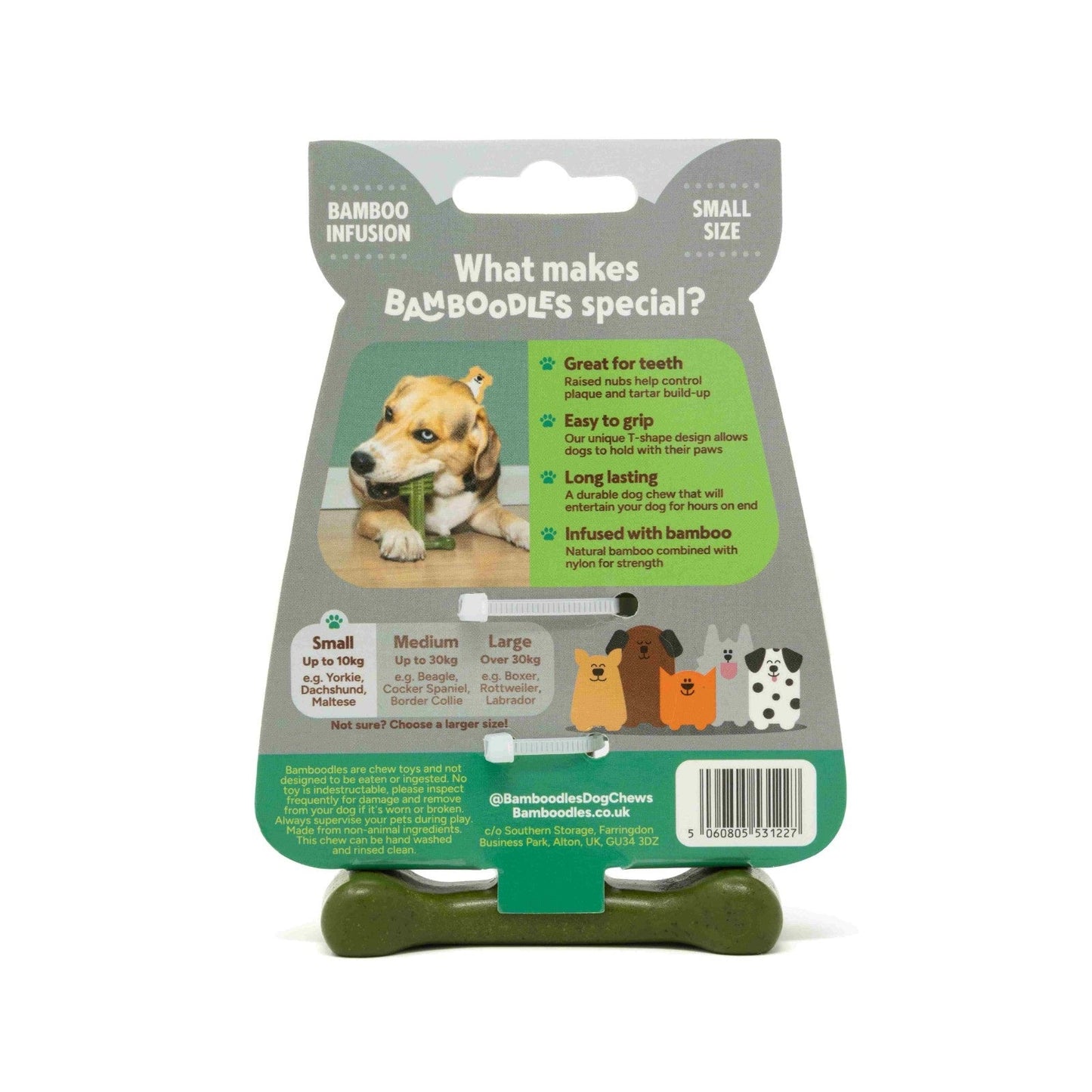 Bamboodles Dental-Bone Chew Toy for Dogs - Lamb & Mint Flavour