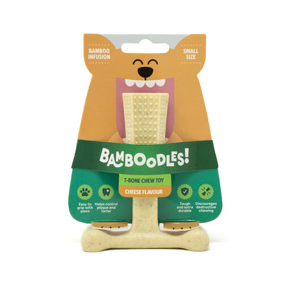 Bamboodles T-Bone Chew Toy for Dogs - Cheese Flavour