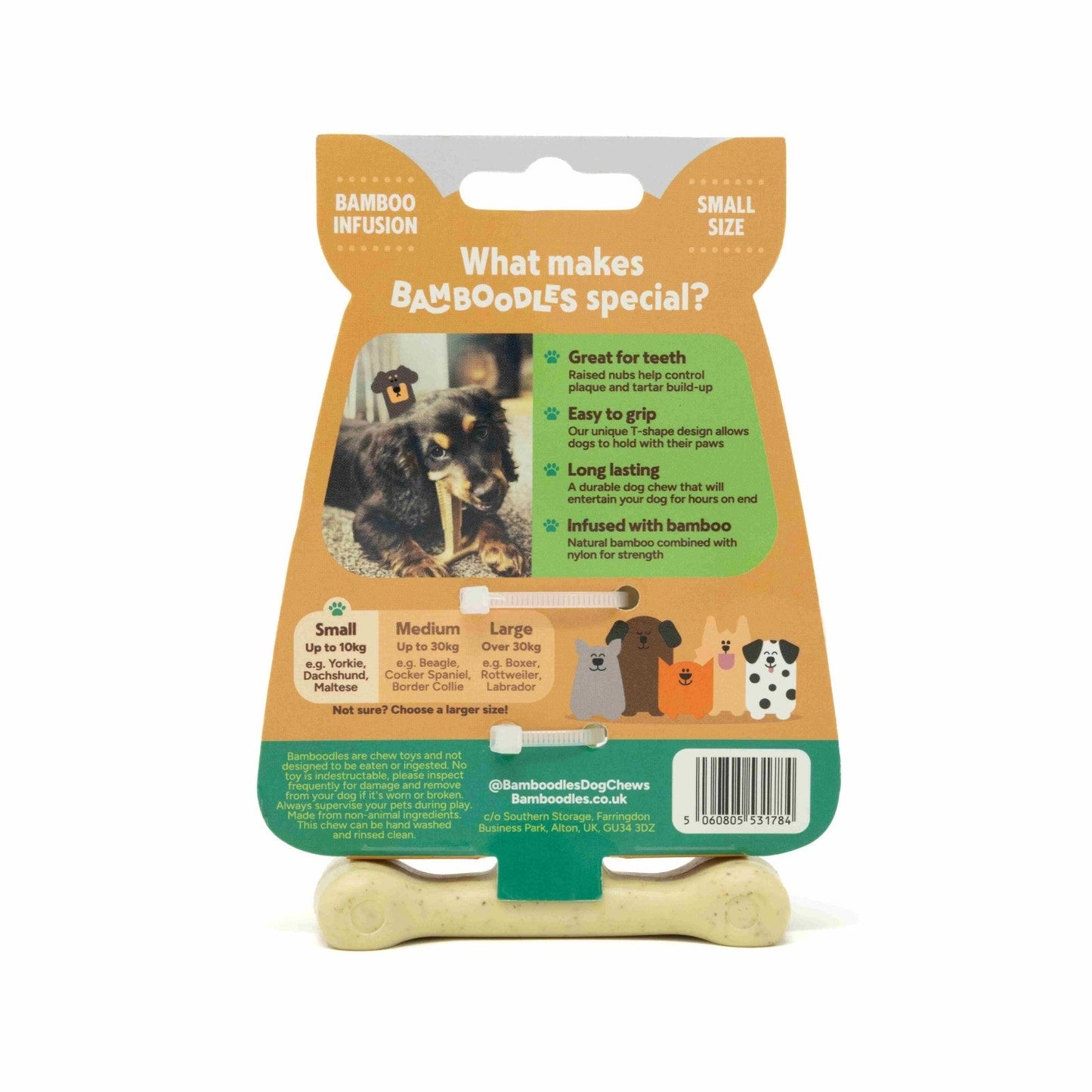 Bamboodles T-Bone Chew Toy for Dogs - Cheese Flavour
