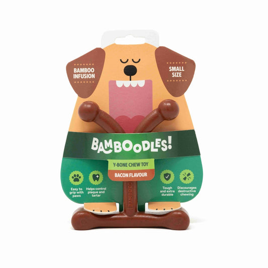 Bamboodles Y-Bone Chew Toy for Dogs - Bacon Flavour