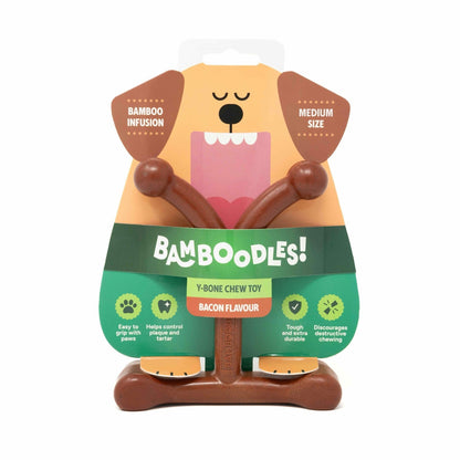 Bamboodles Y-Bone Chew Toy for Dogs - Bacon Flavour