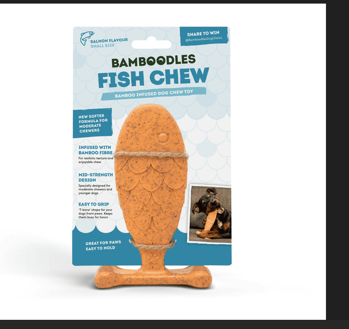 Bamboodles Fish Chew Toy for Dogs - Salmon Flavour