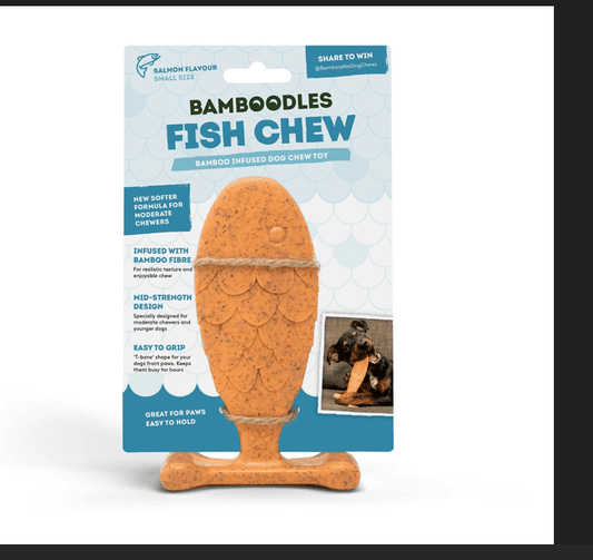 Bamboodles Fish Chew Toy for Dogs - Salmon Flavour