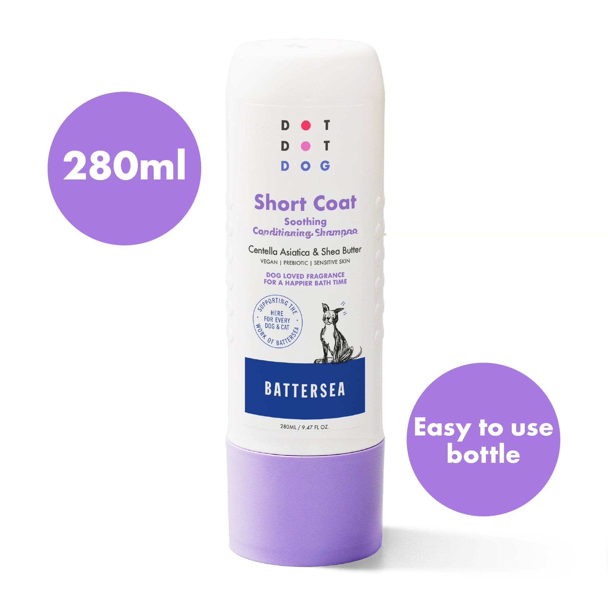 DotDotPet Battersea Short Coat Conditioning Dog Shampoo - 280ml