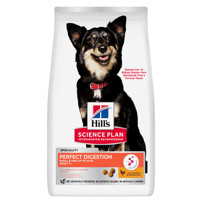 Hill's Science Plan Perfect Digestion Small & Mini Breed Adult Dry Dog Food with Chicken & Brown Rice