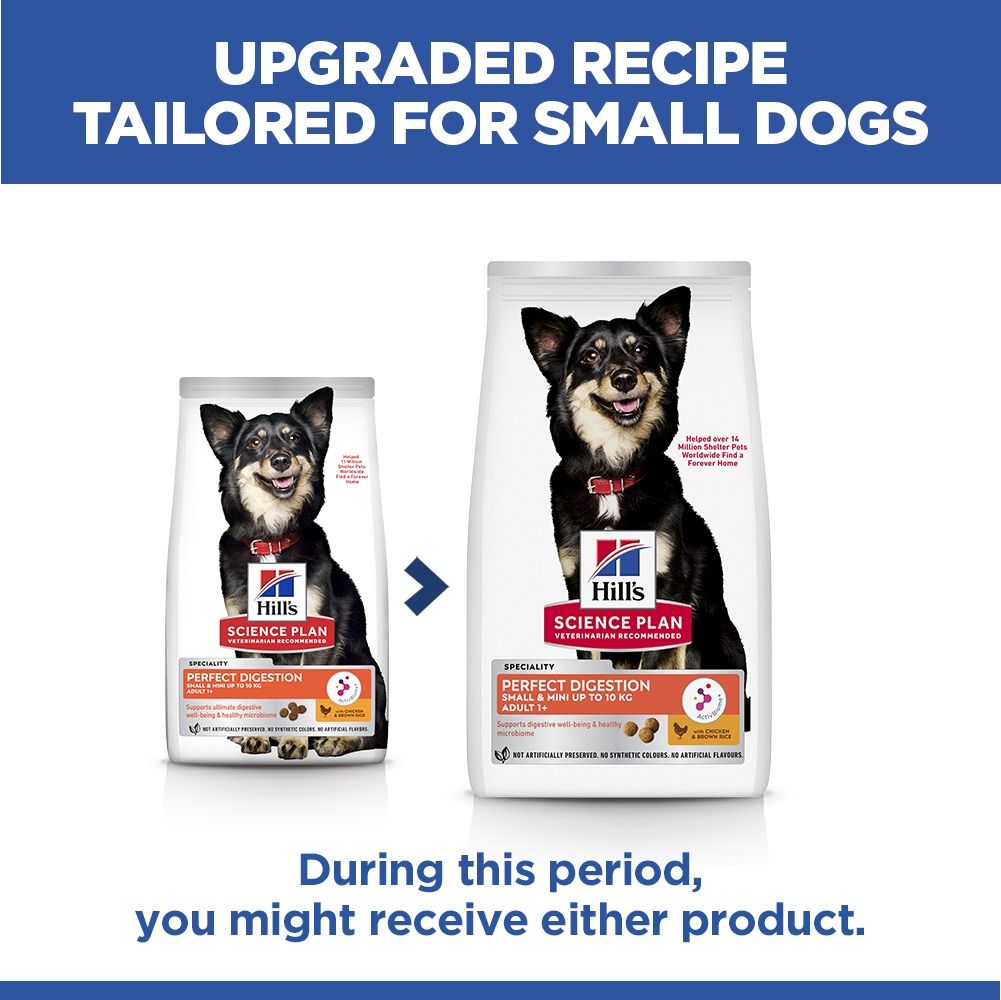 Hill's Science Plan Perfect Digestion Small & Mini Breed Adult Dry Dog Food with Chicken & Brown Rice