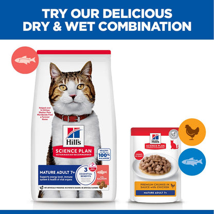Hill's Science Plan Mature Adult Dry Cat Food with Salmon