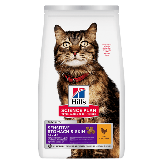 Hill's Science Plan Sensitive Stomach & Skin Adult Dry Cat Food with Chicken - 3kg