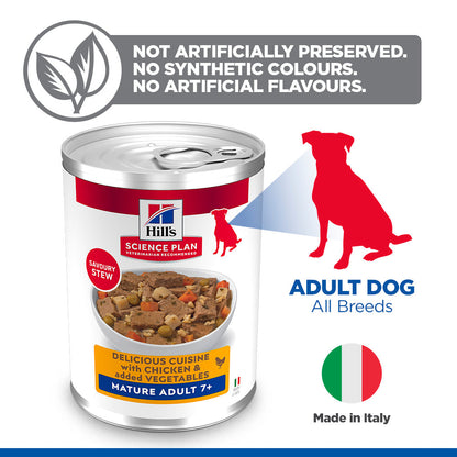 Hill's Science Plan Mature Adult Savoury Stew with Chicken & added Vegetables Wet Dog Food