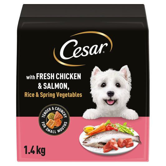 Cesar Complete Dry Dog Food with Fresh Chicken, Salmon & Vegetables