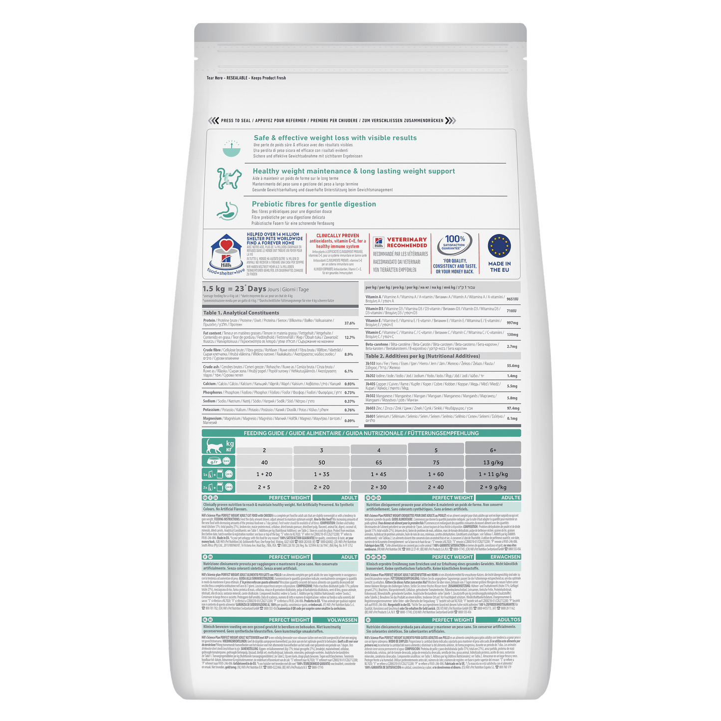 Hill's Science Plan Perfect Weight Adult 1+ Dry Cat Food - Chicken