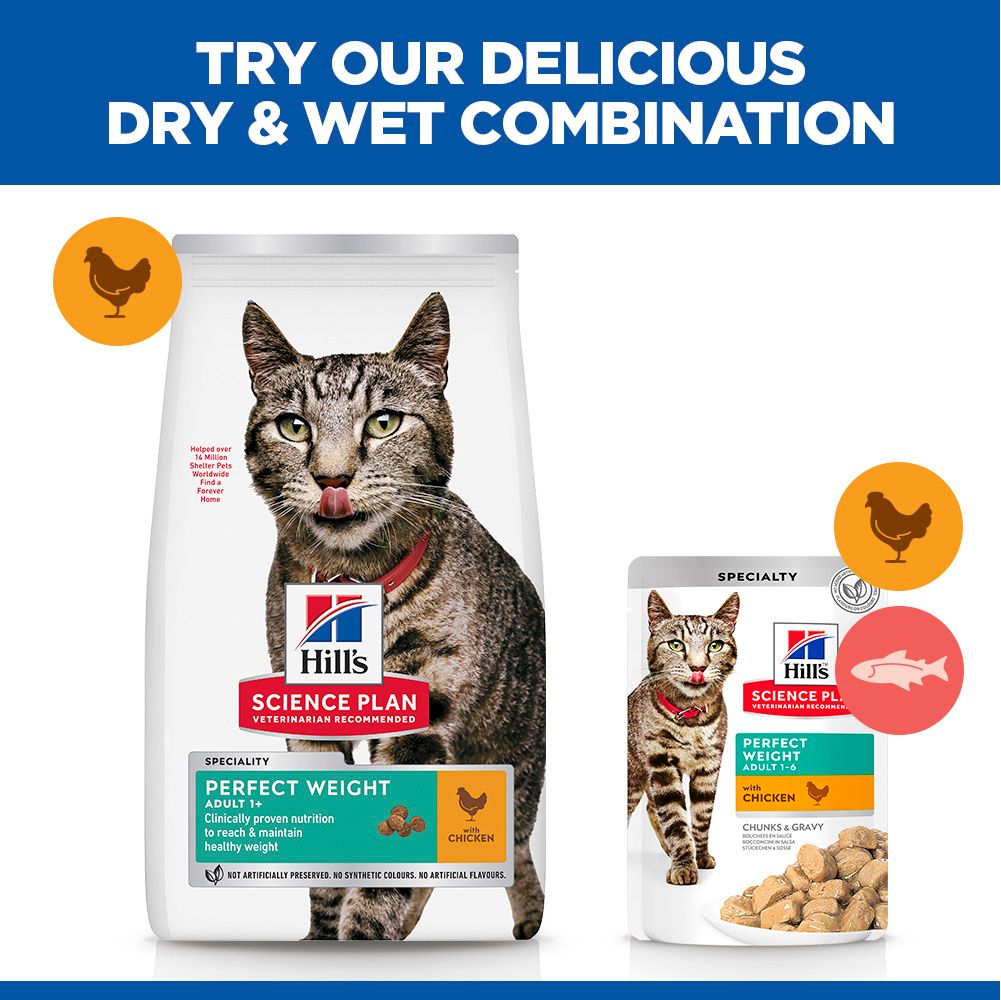 Hill's Science Plan Perfect Weight Adult 1+ Years Adult Dry Cat Food - Chicken