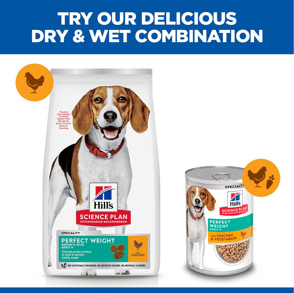 Hill's Science Plan Perfect Weight Medium Adult 1+ Dry Dog Food - Chicken