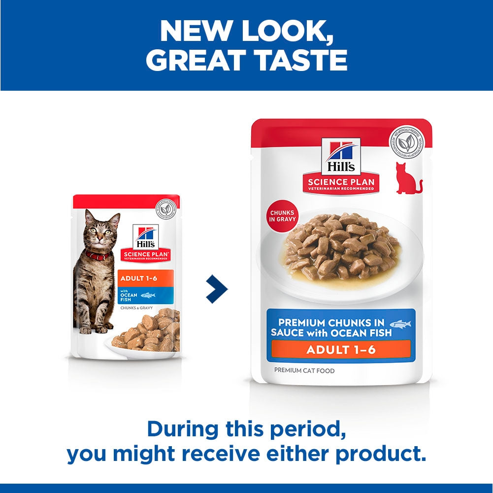 Hill's Science Plan Adult Wet Cat Food Premium Chunks in Sauce with Ocean Fish