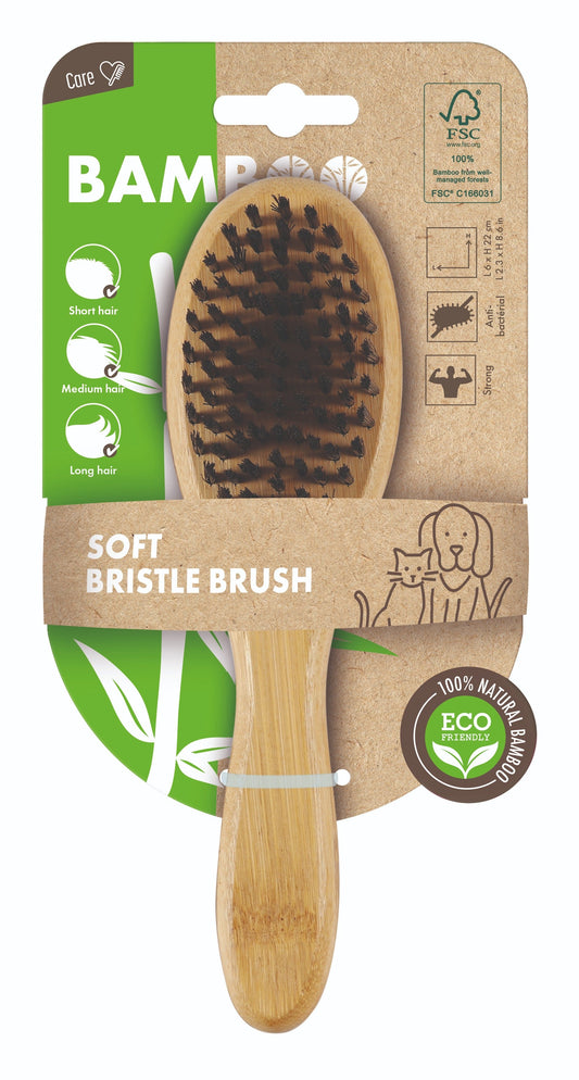 M-Pets Bamboo Soft Bristle Brush for Dogs & Cats