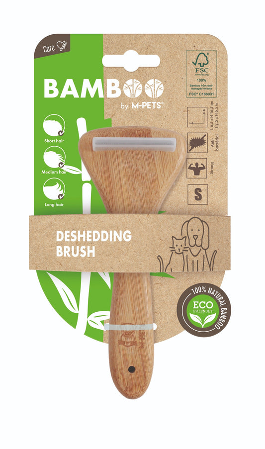 M-Pets Bamboo De-Shedding Brush for Dogs