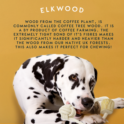 Elkwood Coffee Wood Dumbbell Dog Toy