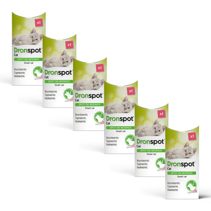 6x Dronspot Spot On Worming Solution for Small Cats (0.5-2.5kg)