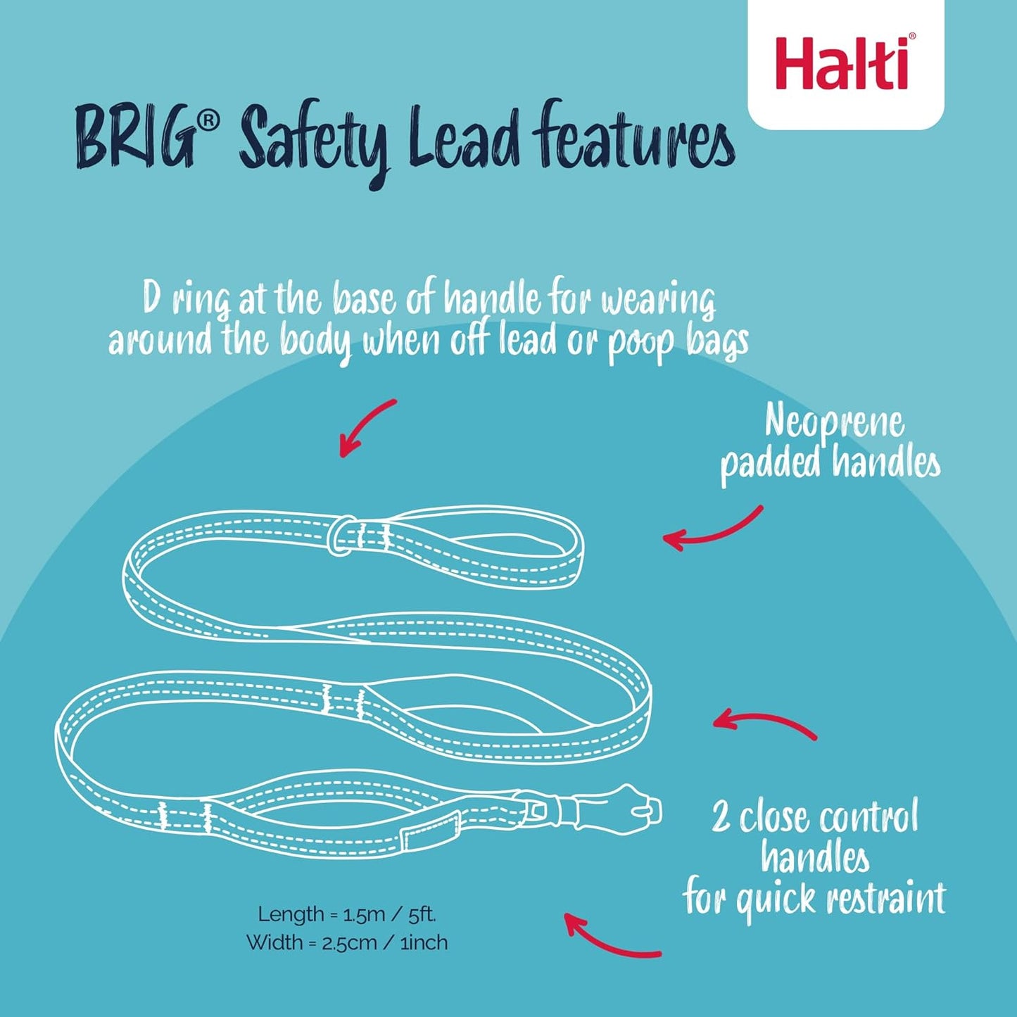 Halti BRIG Safety Dog Lead Black