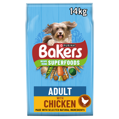 Bakers Adult Dry Dog Food with Chicken and Vegetable - 3kg & 14kg