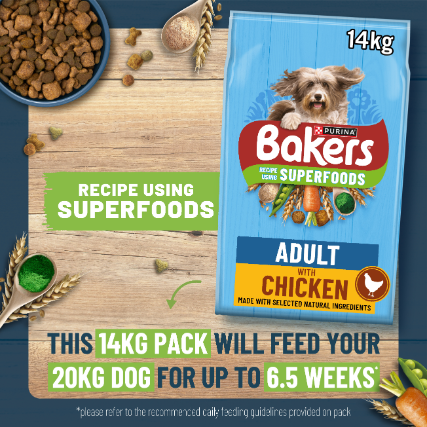 Bakers Adult Dry Dog Food with Chicken and Vegetable - 3kg & 14kg
