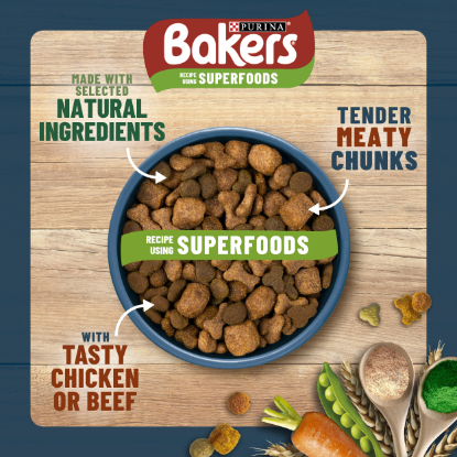 Bakers Adult Dry Dog Food with Chicken and Vegetable - 3kg & 14kg