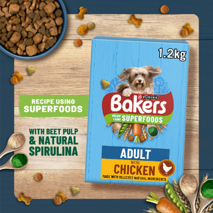 Bakers Adult Dry Dog Food with Chicken and Vegetable - 3kg & 14kg