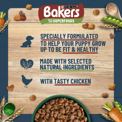 Bakers Puppy Dry Dog Food with Chicken and Vegetable - 2.85kg