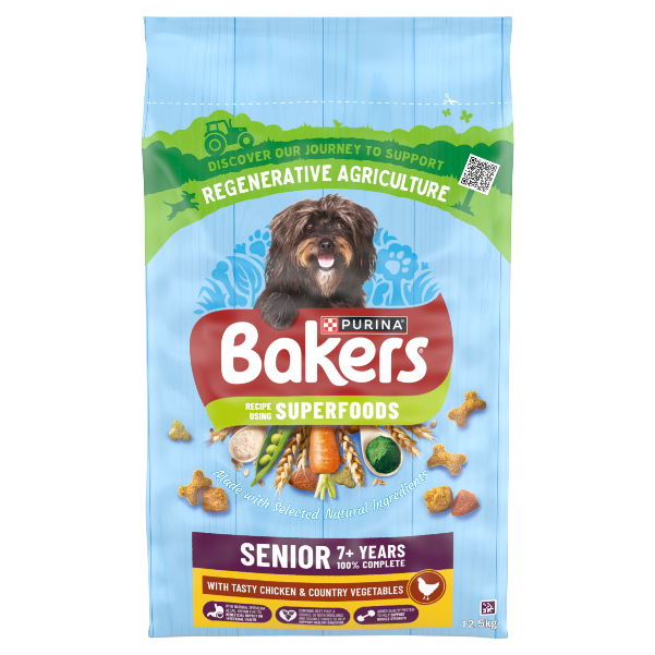 Bakers Senior Dry Dog Food with Chicken and Vegetable - 2.85kg & 12kg