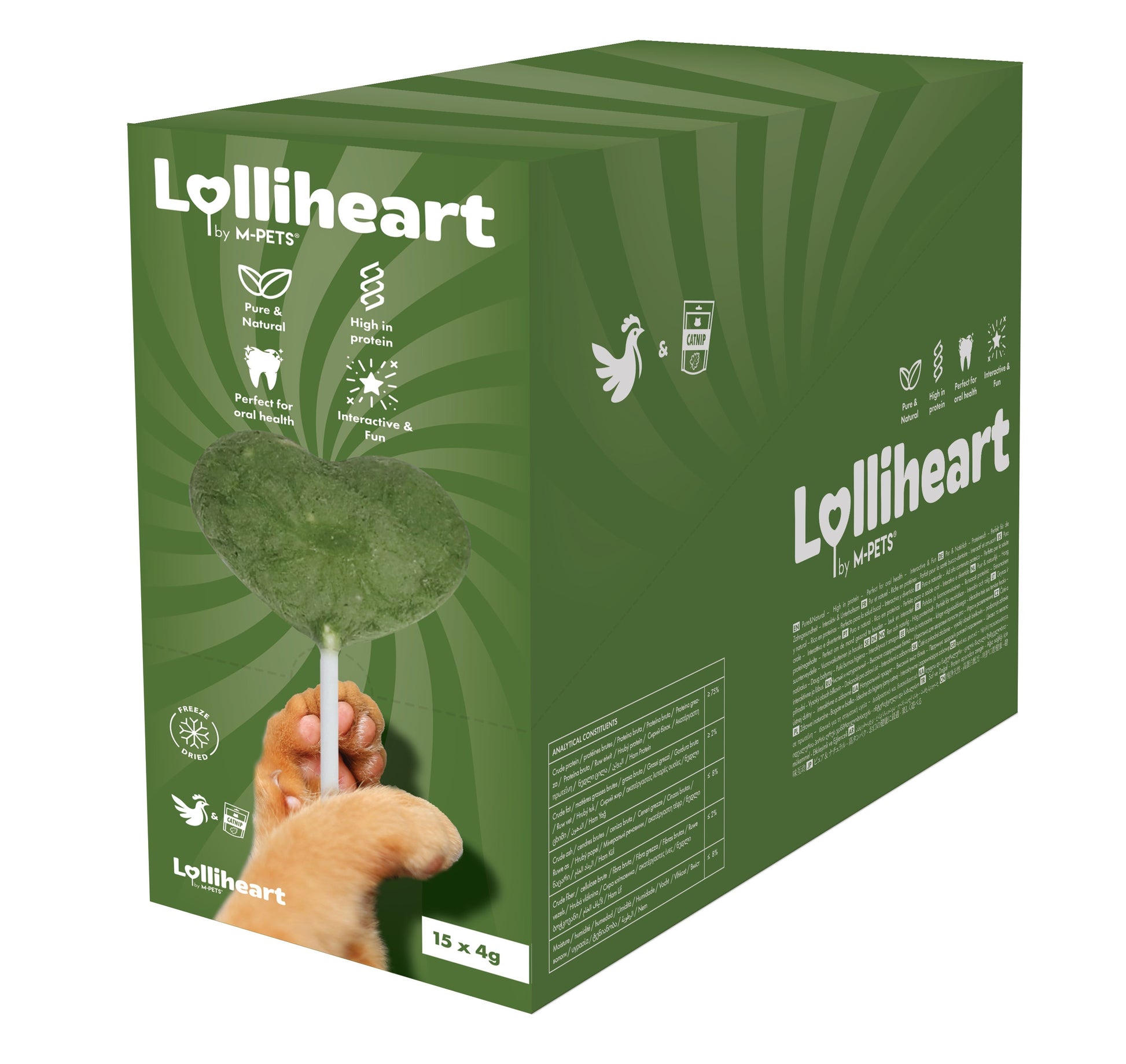 Front of Lolliheart of pack cat treat