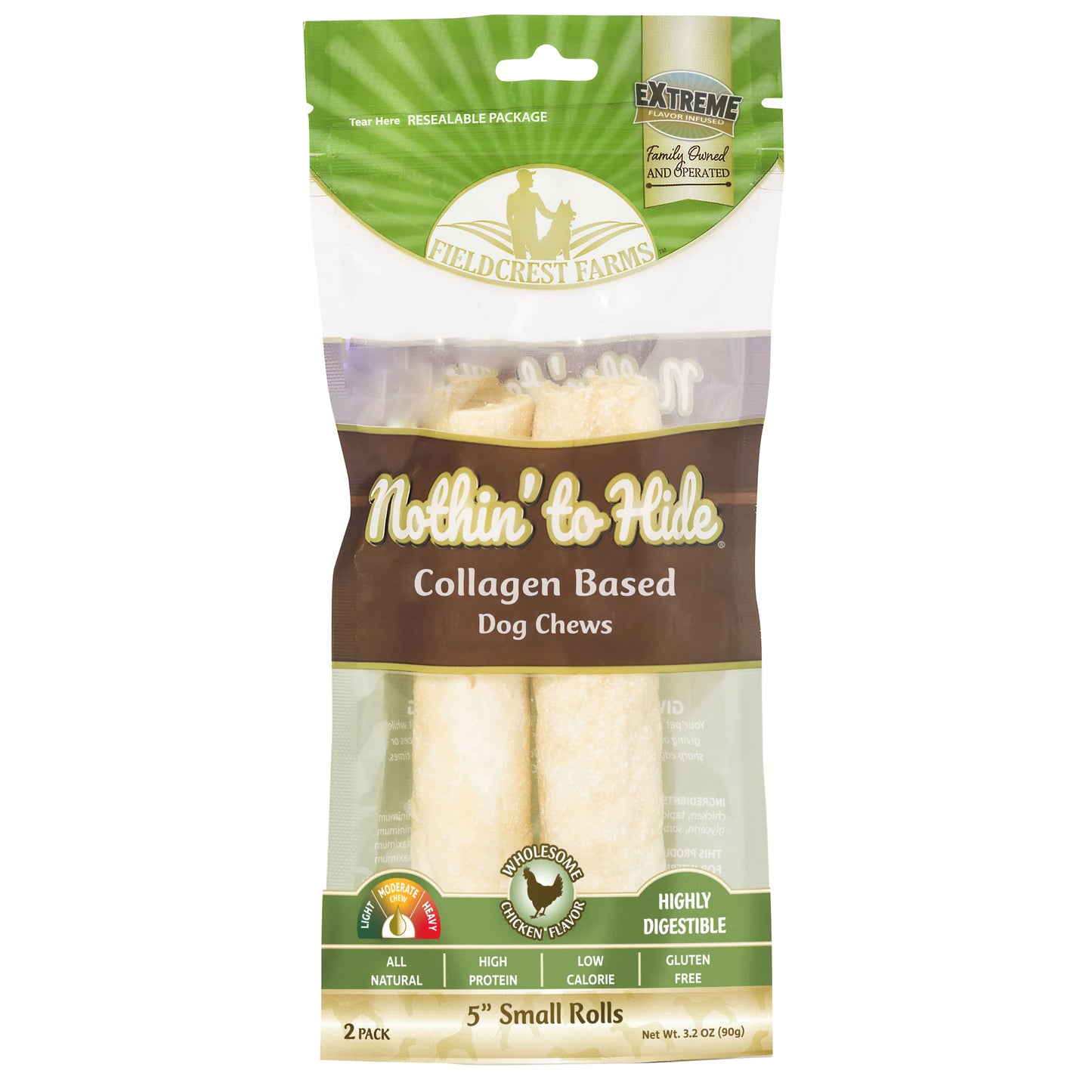 Nothin' to Hide 5" Small Chicken Rolls Dog Chews - 2 Pack