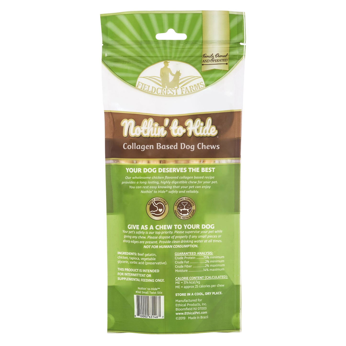 Nothin' to Hide Chicken Twist Stix Dog Chews - 10 Pack