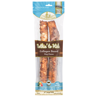 Nothin' to Hide 10" Large Beef Rolls Dog Chews - 2 Pack